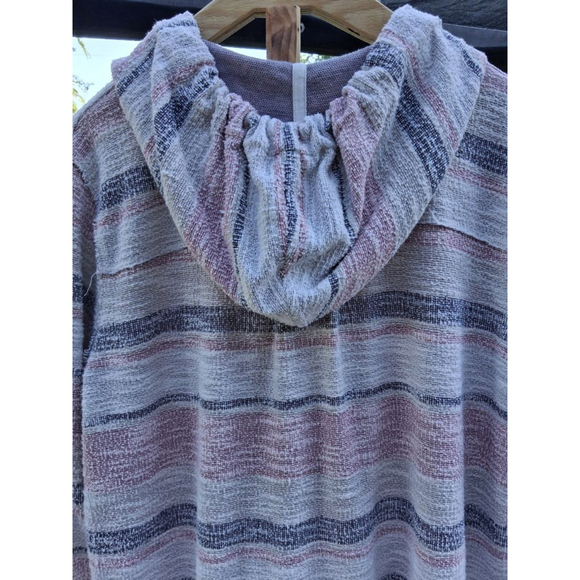 Free People Beach Baby V-neck Hooded Pullover Side Slits Dress Tunic Hoodie L - Picture 9 of 13